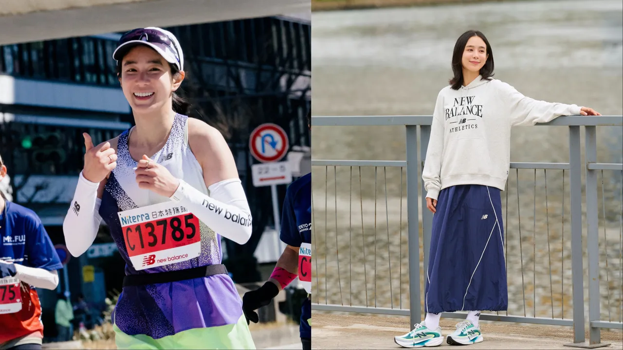 温貞菱以New Balance跑鞋征戰女子馬拉松，也同步示範跑鞋日常穿搭。品牌提供