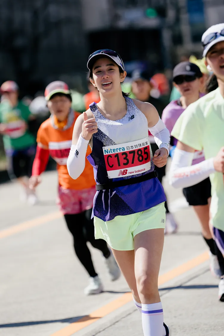 温貞菱近日征戰「名古屋女子馬拉松」。品牌提供