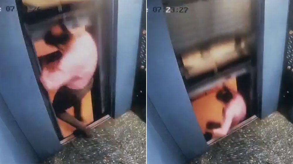 電梯開門後突然上升 住戶險被夾死