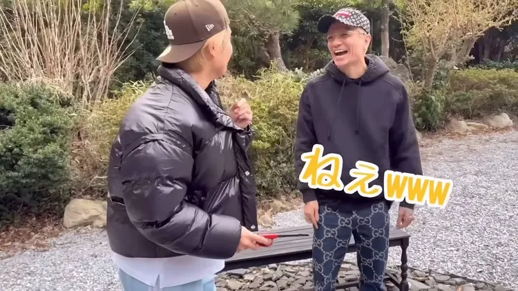 田中聖（右）上月出獄後，和家人一起旅行。翻攝HyogaTanaka YT