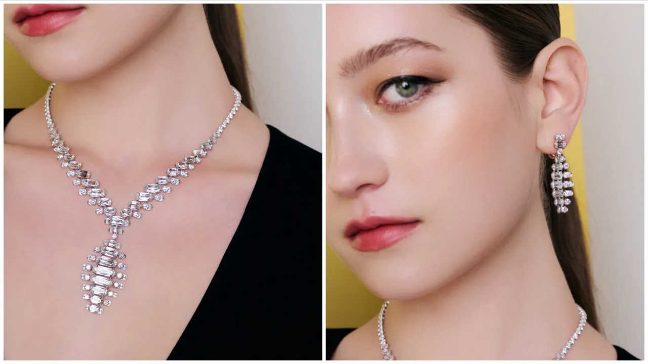 卡地亞EN ÉQUILIBRE頂級珠寶系列SPLENDAE項鍊與耳環。品牌提供