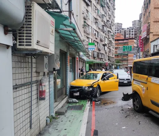 油門卡住？新北小黃失控「來回猛撞」4車遭殃　女騎士衰送醫