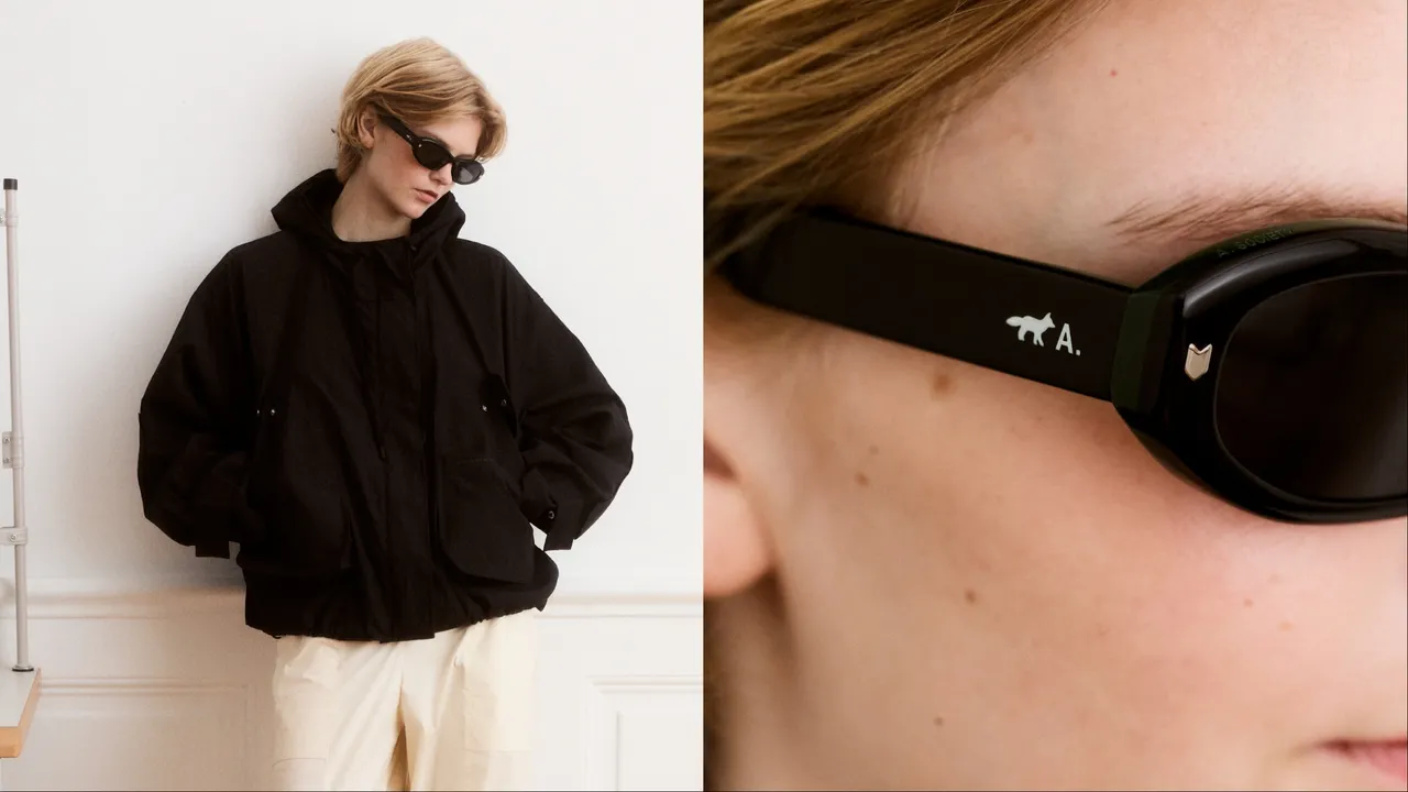 鏡框融入Maison Kitsuné小狐狸圖騰與A. SOCIETY品牌標誌。品牌提供