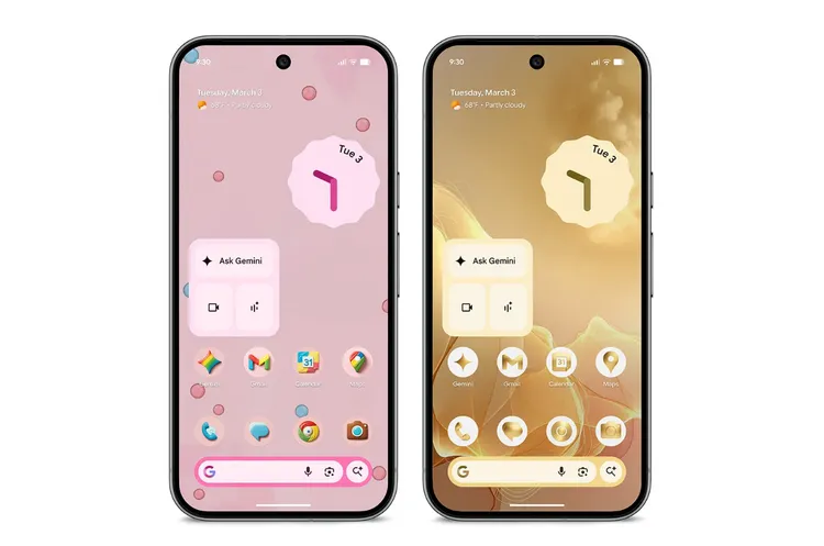 新增五種AI生成風格，能夠讓主畫面的應用程式圖示呈現一致的視覺美感。Google官網