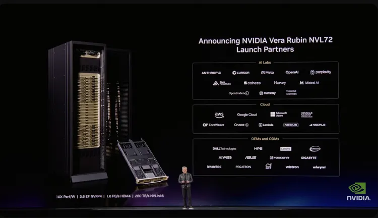 輝達表示，Vera Rubin平台預計今年下半年由合作夥伴推出。翻攝自輝達YT官網