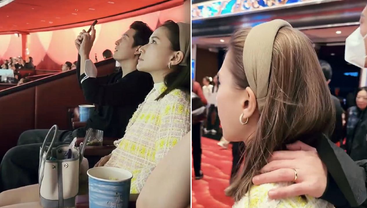 何超蓮陪老公竇驍看《水舞間》!甜喊他暱稱豆豆 摟肩畫面曝光破婚變