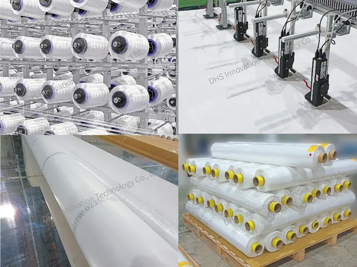 大合新自主研發之 UHMWPE 高強力紗線與先進織布生產線。大合新提供