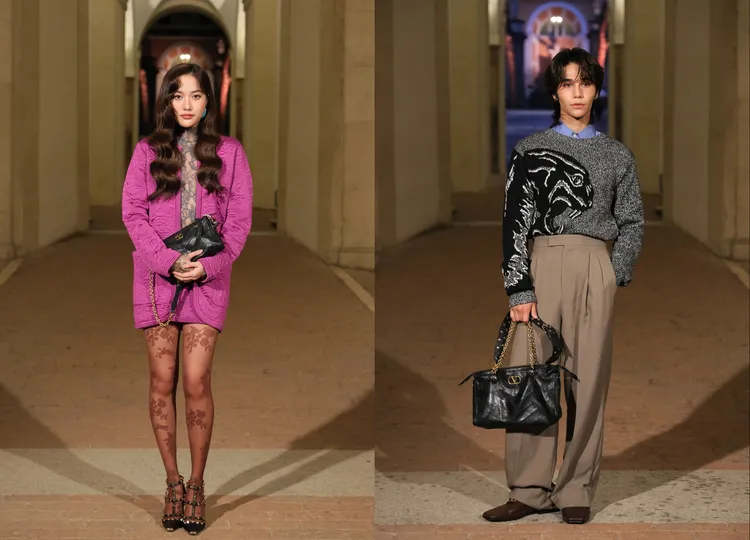 泰星Freen Sarocha（左）、Jeff Satur（右）現身VALENTINO 2026秋冬大秀。品牌提供