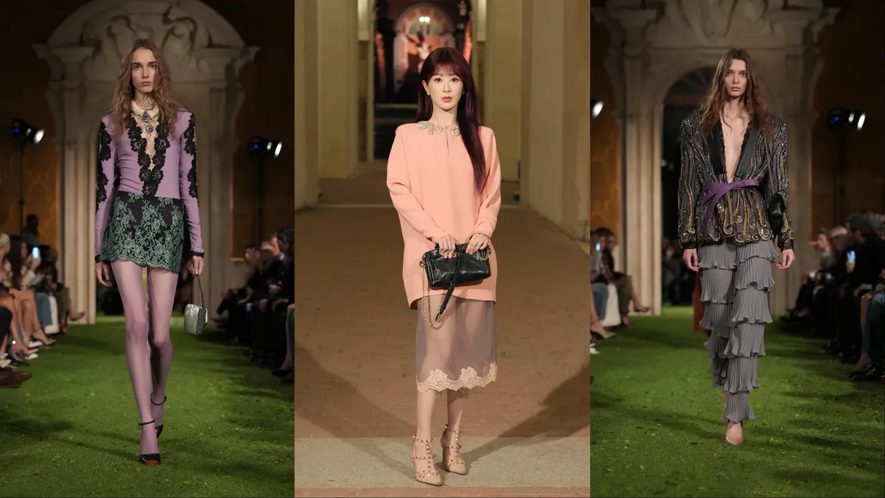 楊紫（中）現身VALENTINO 2026秋冬大秀。品牌提供