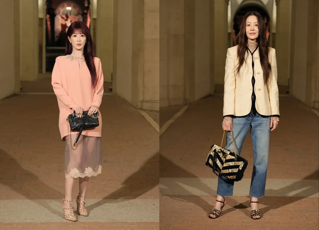 楊紫（左）、高賢廷（右）現身VALENTINO 2026秋冬大秀。品牌提供