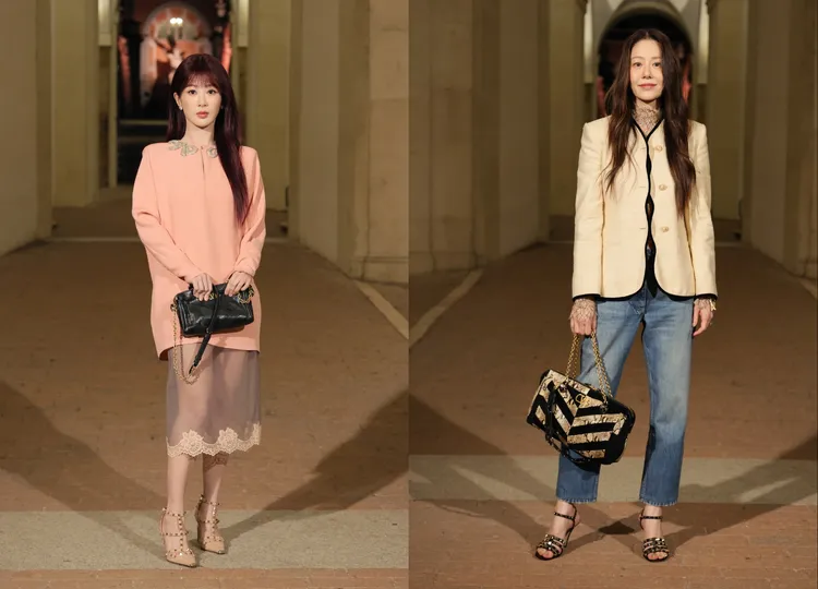 楊紫（左）、高賢廷（右）現身VALENTINO 2026秋冬大秀。品牌提供