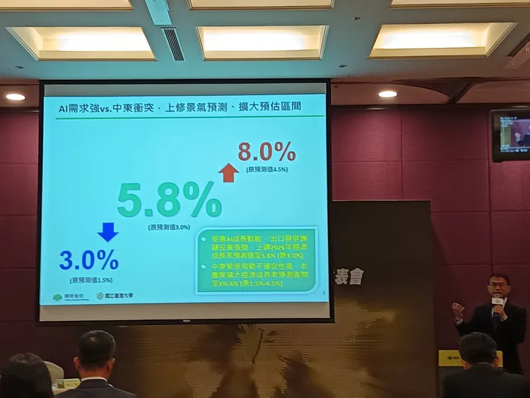 「國泰台大產學合作計畫」團隊今舉辦2026年第1季台灣「經濟氣候暨金融情勢」展望發表會。圖為國泰台大產學合作計畫協同主持人徐之強教授。許麗珍攝