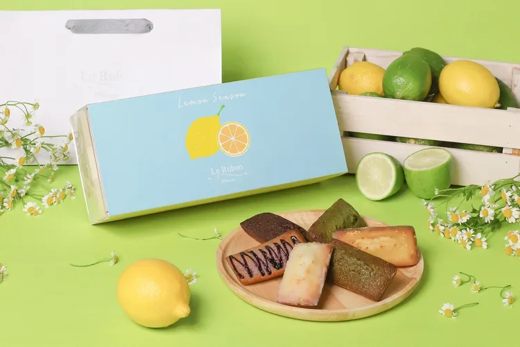 「三韻檸香費南雪禮盒」三段檸香層疊，費南雪奶油回韻悠長。業者提供