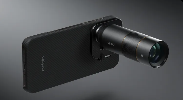 OPPO旗艦機Find X9 Pro可外接哈蘇專業增距鏡套裝，可實現3.28倍增距，2億畫素鏡頭最高支援至10x光學變焦，台灣建議售價38990元。圖取自OPPO官網