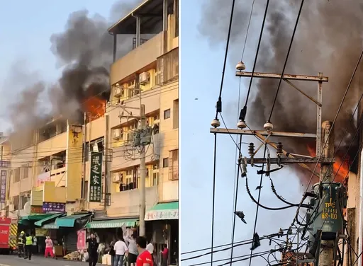 台中北屯軍功路商圈火警延燒3戶　居民疑廟會沖天炮釀災