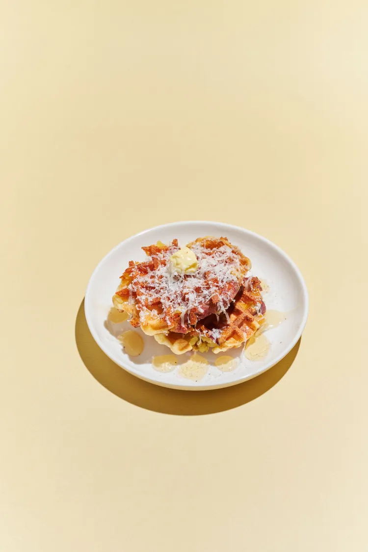 店內獨家推出地瓜麻糬吉朗芙（Groffle）。業者提供