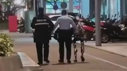 把散步婦人嚇到送醫　人形機器人遭警察「逮捕」