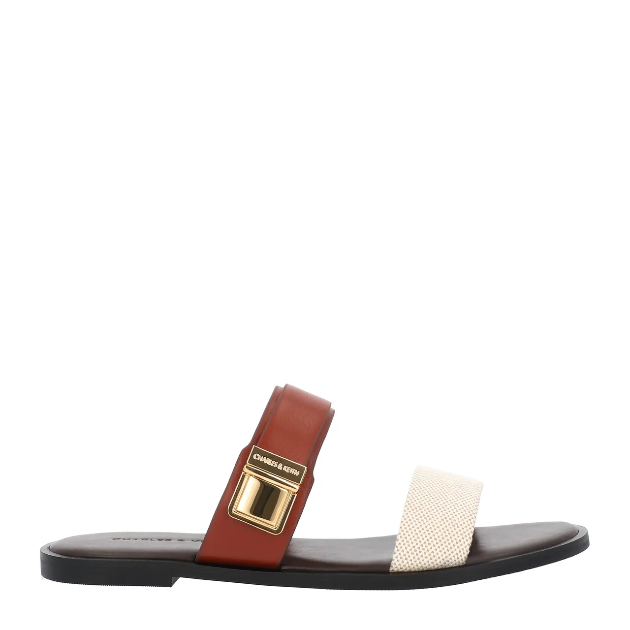 CHARLES & KEITH Dove雙帶平底拖鞋，1590元。品牌提供