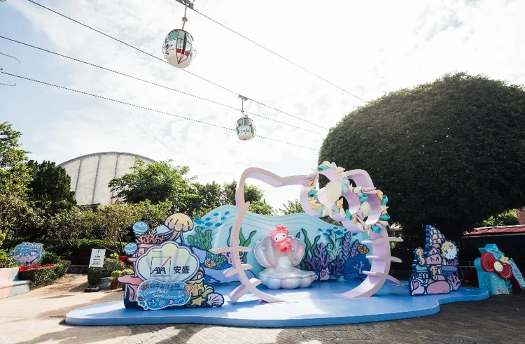 多個 Sanrio 角色打卡裝置將於香港海洋公園內開放訪客盡情合照。業者提供。業者提供