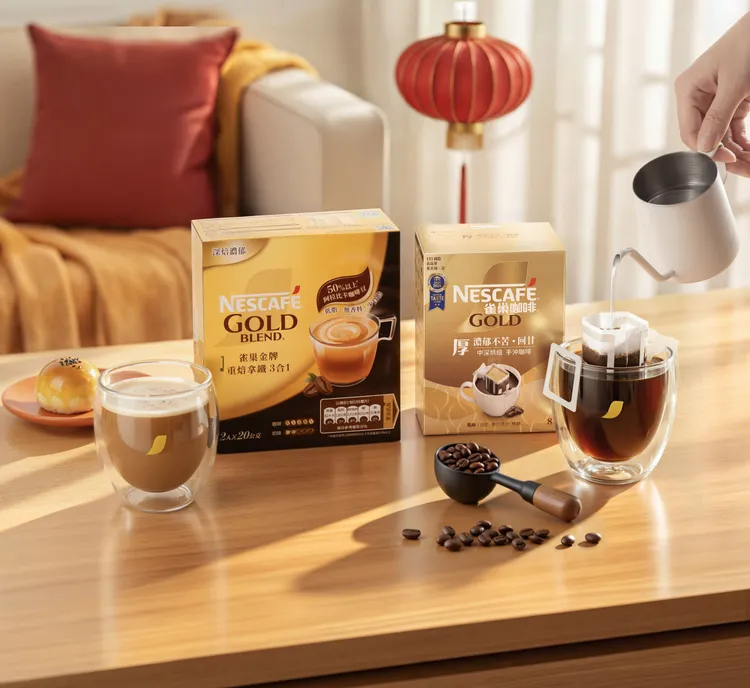 絲滑濃醇的「雀巢金牌重焙拿鐵」與口感細緻的「雀巢金牌厚濾掛咖啡」。業者提供