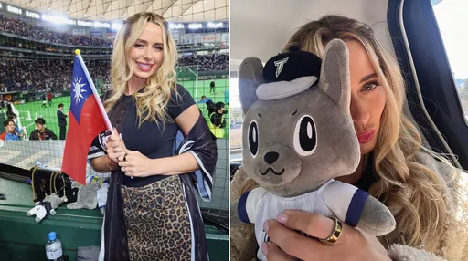 經典賽｜費仔新婚妻應援改走狂野豹紋風！揮舞中華民國國旗好有愛