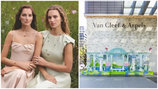 梵克雅寶微風信義門面變夢幻花園　Lucky Spring新作讓藍瑪瑙、青金石蝴蝶翩然起舞