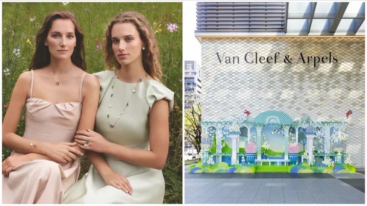 梵克雅寶微風信義門面變夢幻花園　Lucky Spring新作讓藍瑪瑙、青金石蝴蝶翩然起舞