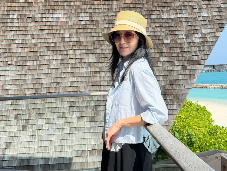 林熙蕾開心重回婚禮舉辦地。