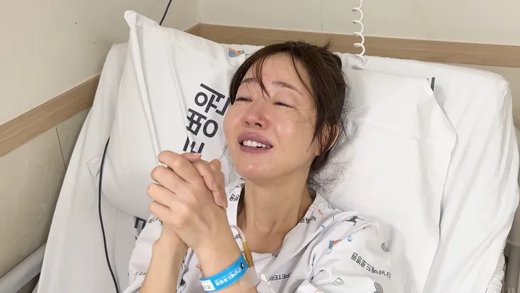 嚴志媛聽到手術成功鬆了一口氣，留下安心的眼淚。翻攝YouTube