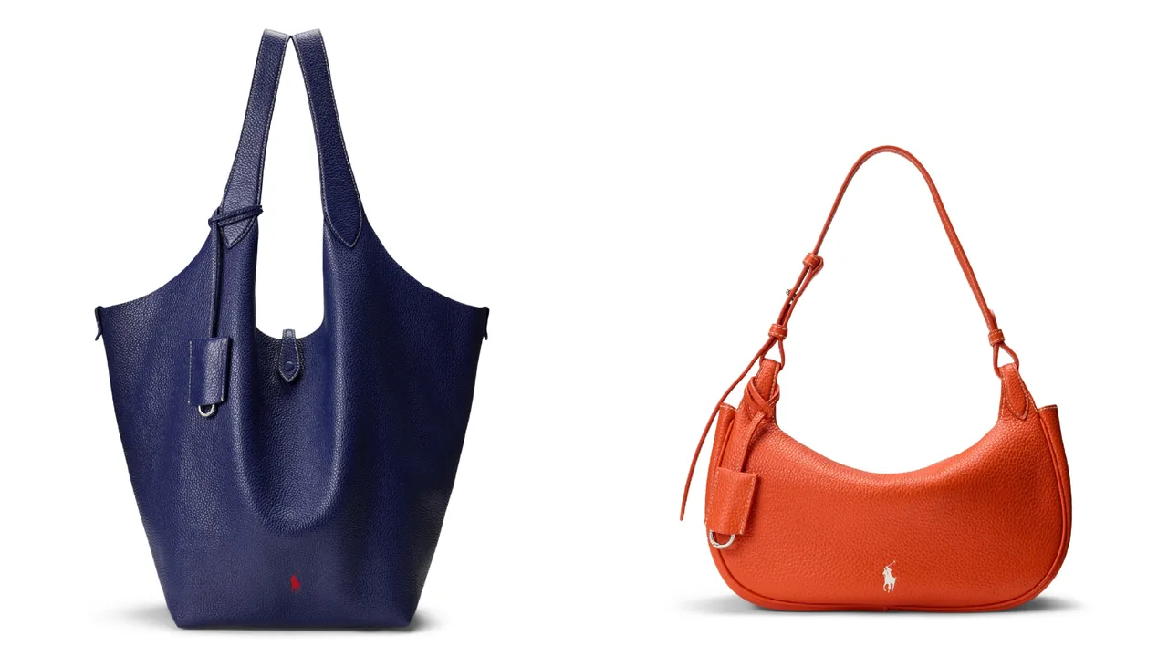 Polo Ralph Lauren Polo Play皮革大型托特包（左）2萬8880元、Polo Play皮革肩背包（右）1萬8880元。品牌提供
