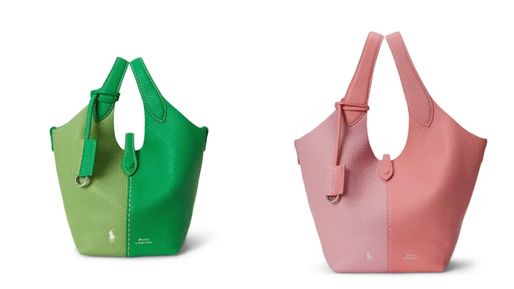 Polo Ralph Lauren Polo Play皮革小型托特包（左）、Polo Play皮革中型托特包（右），各1萬5880元。品牌提供