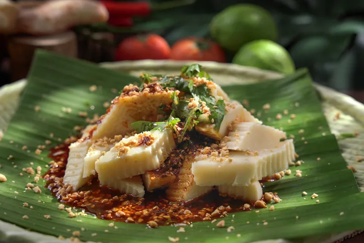 「緬甸豌豆涼糕」帶有淡淡豆香，搭配上辣油與花生，是清新解膩的南洋風情。君品Collection提供