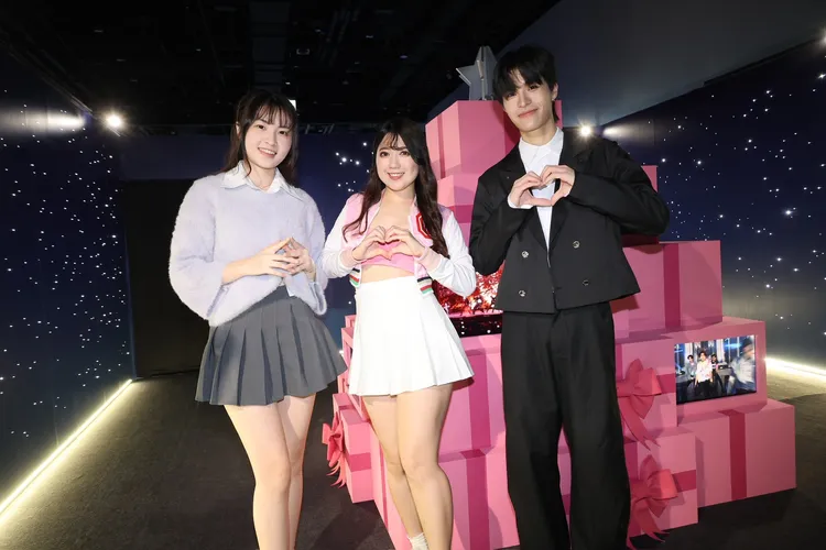 寶賤（右起）、松鼠、麵麵今天出席活動。彭欣偉攝