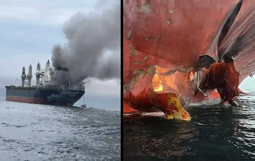 泰籍貨輪在伊朗附近海域遇襲　船身炸出大洞！