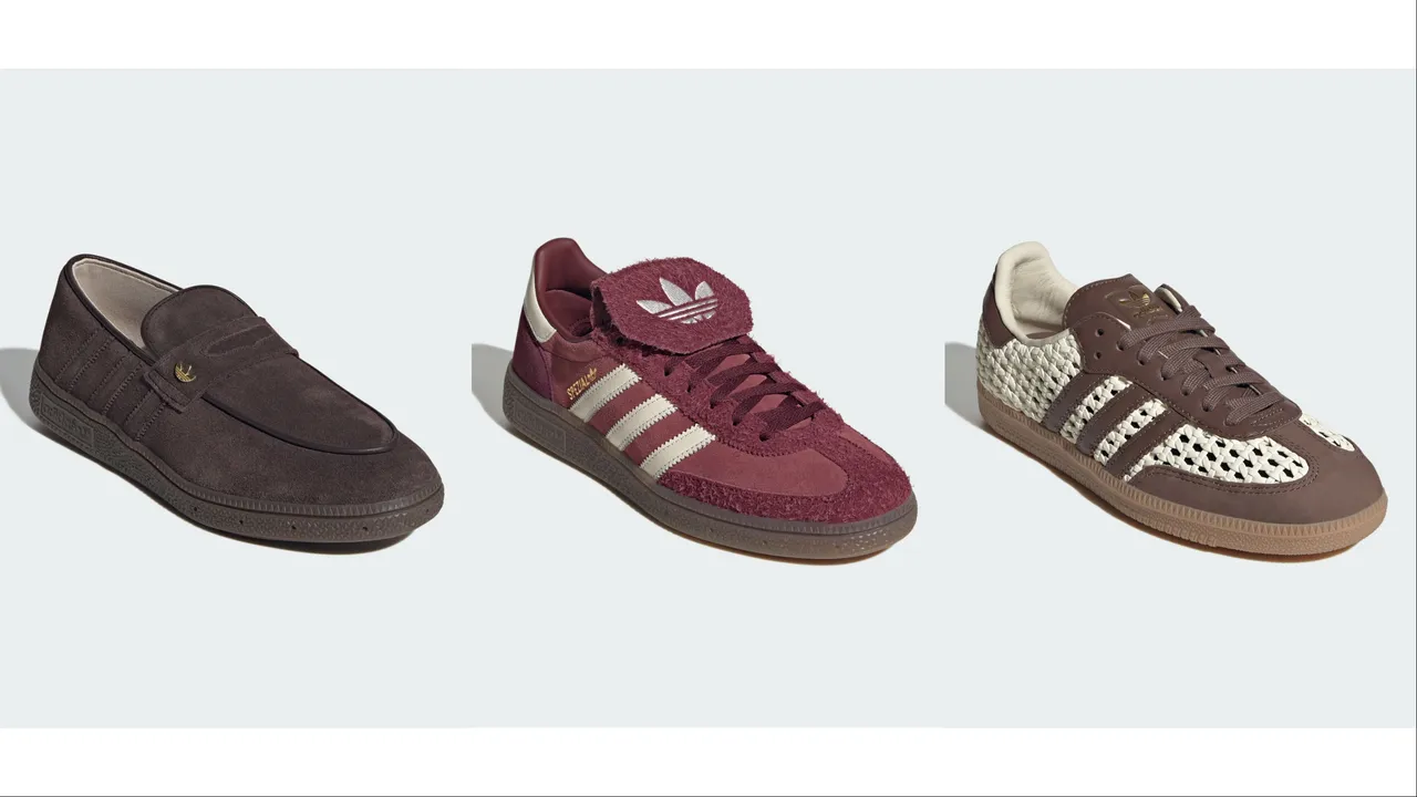 adidas Originals HANDBALL SPEZIAL樂福鞋（左起）3890元、HANDBALL SPEZIAL LT 4290元、SAMBA OG 4290元。品牌提供