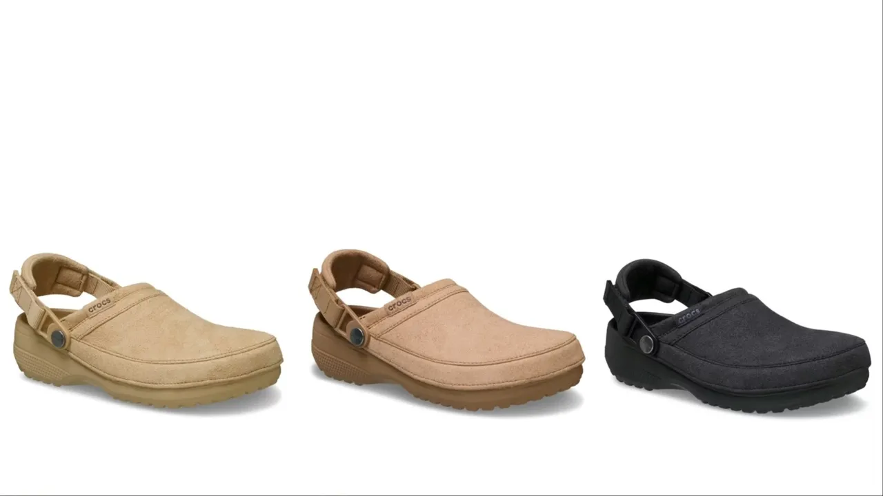 CROCS Crafted系列經典輕走仿麂皮克駱格，各2180元。品牌提供