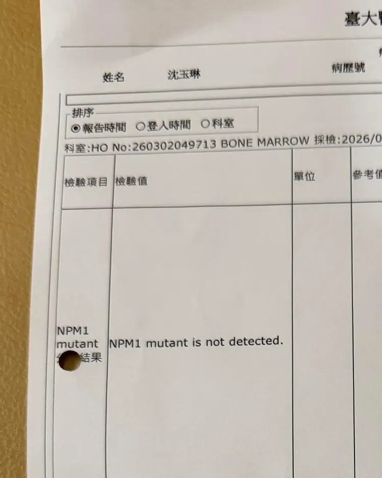 沈玉琳秀出報告。翻攝沈玉琳FB