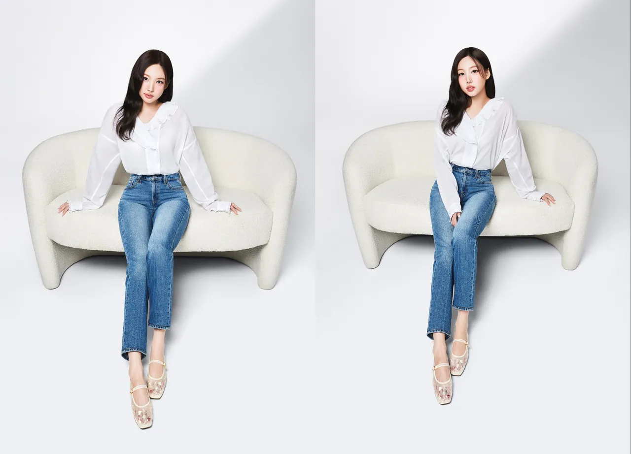 娜璉以俐落牛仔褲搭配透明花卉款的瑪莉珍鞋。品牌提供