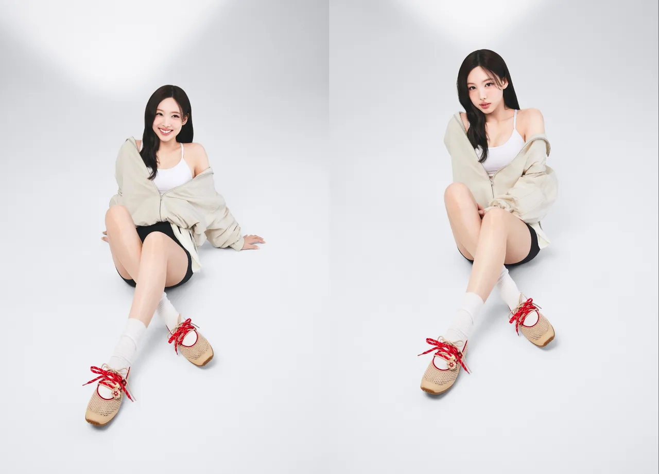 娜璉腳上的CECILY鞋以雙色鞋帶、花朵飾扣進行點綴。品牌提供