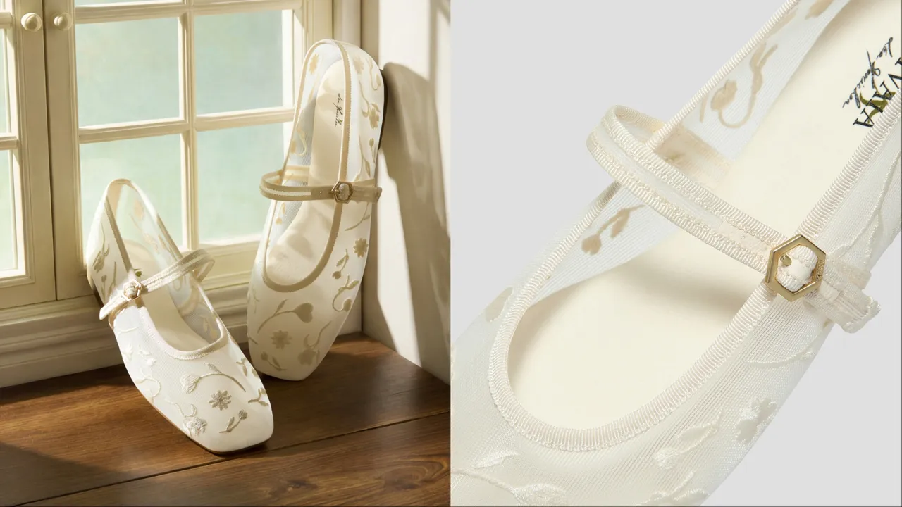 VIVAIA Margot花卉網紗瑪莉珍鞋，4780元。品牌提供