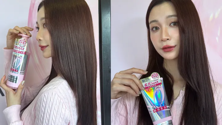 珍珠蛋白瞬順柔亮洗髮露（左圖）440ml／419元、珍珠蛋白瞬順柔亮修護髮膜（右圖）200ml／419元。張家玲攝