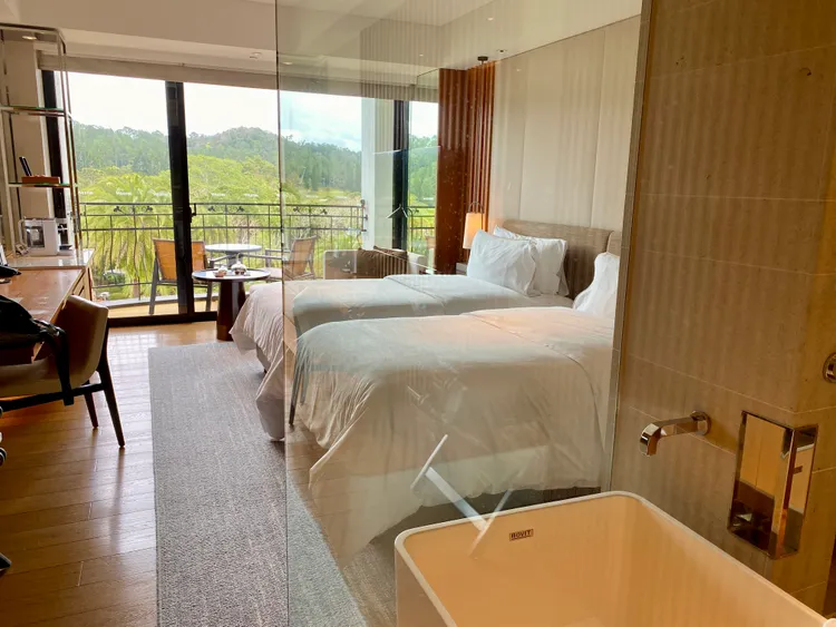 大溪威斯汀擁有205間客房，皆有獨立觀景陽台，為萬豪旗下台北近郊最大的度假酒店。莊偉祺攝