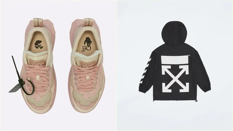 Off-White衣服跟鞋子吊牌外露是特色。翻攝自Off-White臉書