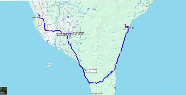 徐漢逃亡路線圖。檢方提供