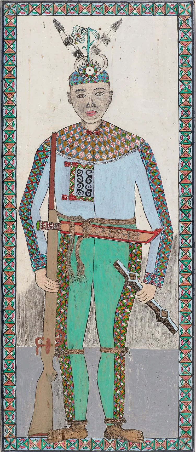 大湧崁岸展品杜文喜《勇士》。文化處提供