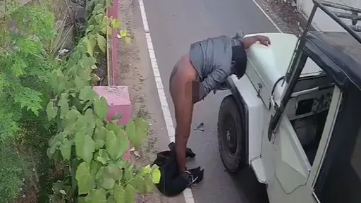 他下身赤裸扶著汽車要幹嘛？　3秒離譜過程讓網友同情又想笑