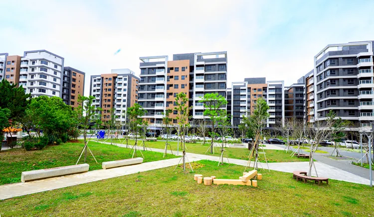 桃園航空城安置住宅已進入交屋階段。桃園市府提供