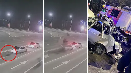 快到殘影！騎士街頭競速追撞轎車　「肉身卡進車身」當場斃命