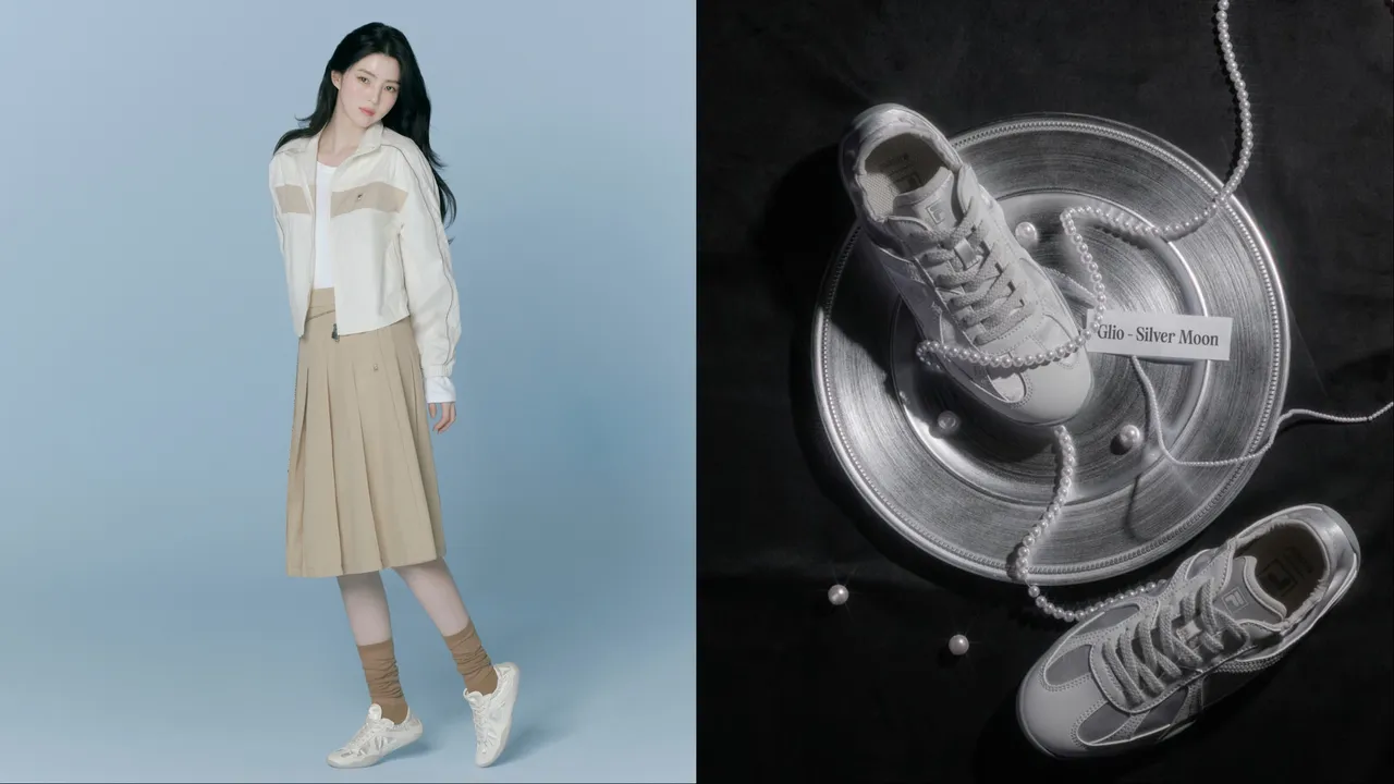 韓韶禧演繹FILA全新GLIO緞面芭蕾鞋。品牌提供