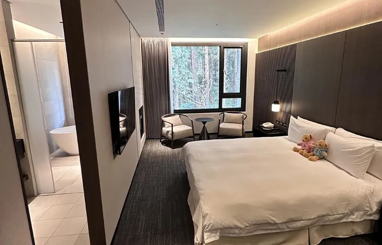 賞螢活動結束後，入住阿里山賓館2026全新推出雲端之森映悅山景雙人房，再享翌日麗景廳自助式早餐。阿里山賓館提供